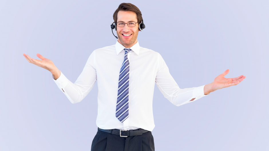 Young white male in the saleslane wondering how many cold calls he should make