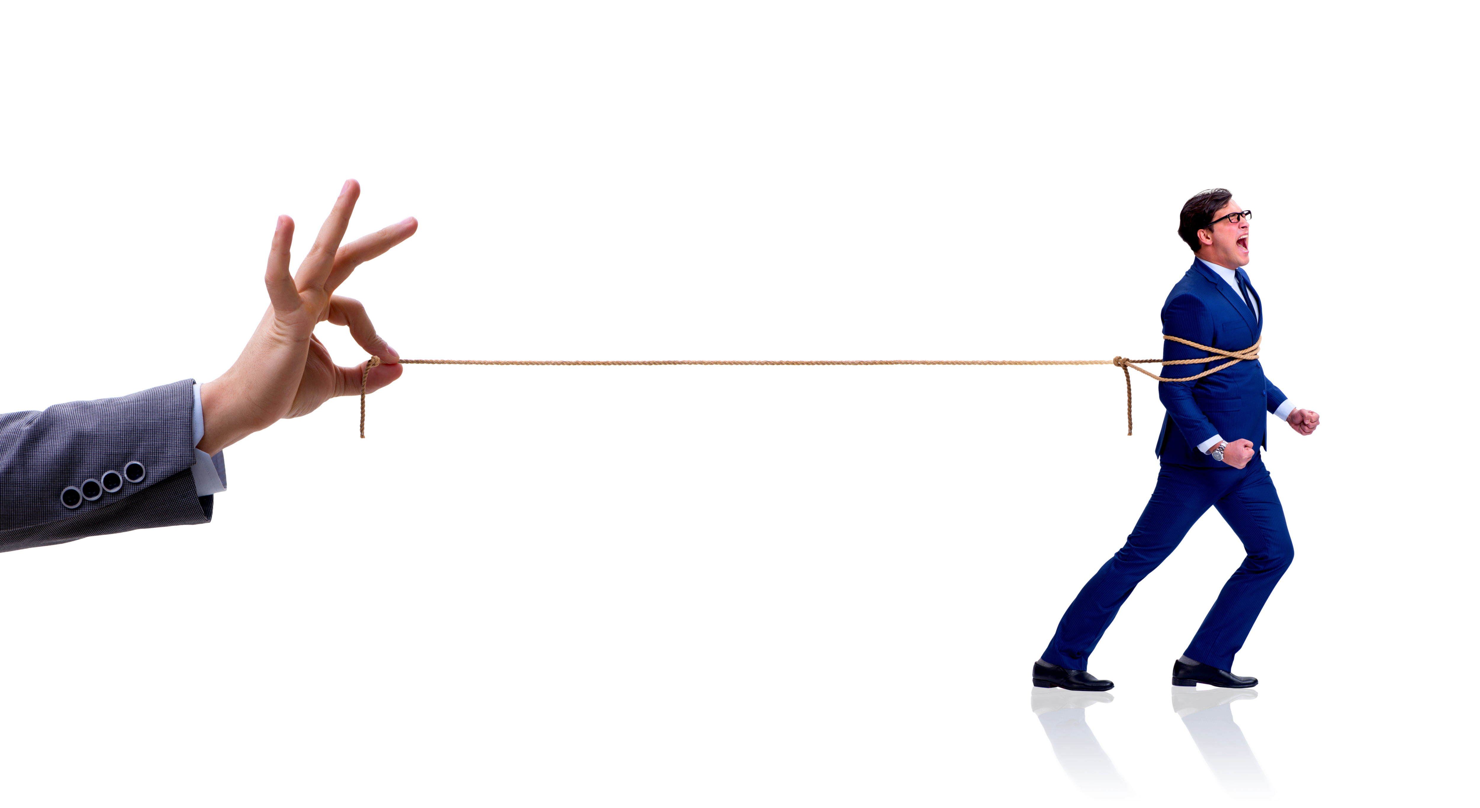 A sales guy being rope a doped by his life in the sales lane